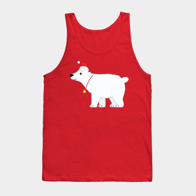 Cute Polar Bear at Christmas Tank Top by PenguinCornerStore